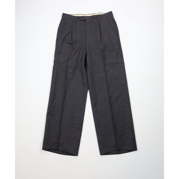 Vtg 80s Mani Giorgio Armani Mens 29x28 Wool Wide Leg Chino Pants Charcoal Gray